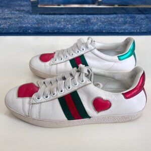 Gucci Children’s Ace Leather Sneakers – Made in Italy – Estimated Size 6 👟🌹⚜️🇮🇹